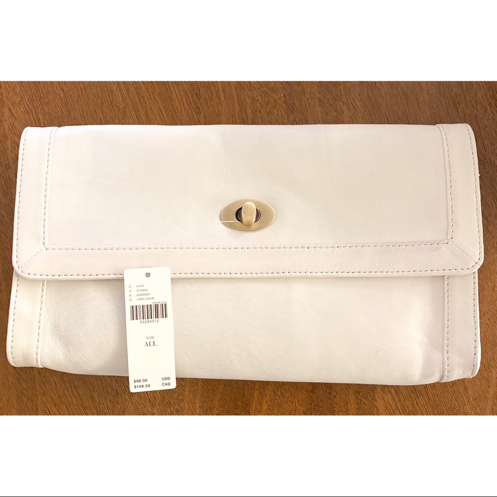 Anthropologie Simona Leather Wallet bag White